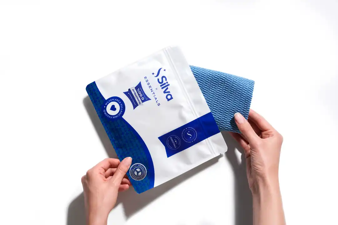 Essentials Süper Genel Temizlik Bezi Boncuk Doku - Gök Mavisi 5